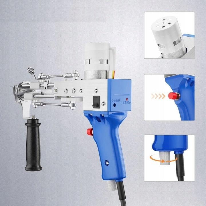 Tufting GUN Set (Pistolet + Machine) GUN MACHINE FABRIC TRIMMER YARN Material metal