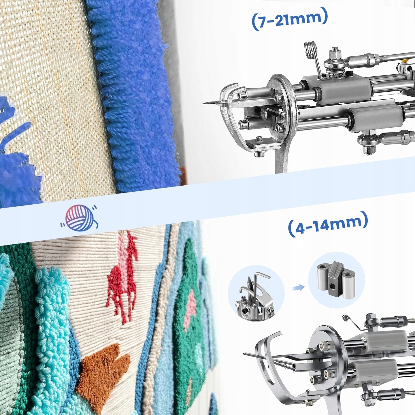 Tufting GUN Set (Pistolet + Machine) GUN MACHINE FABRIC TRIMMER YARN Model Tufting Gun 2in1