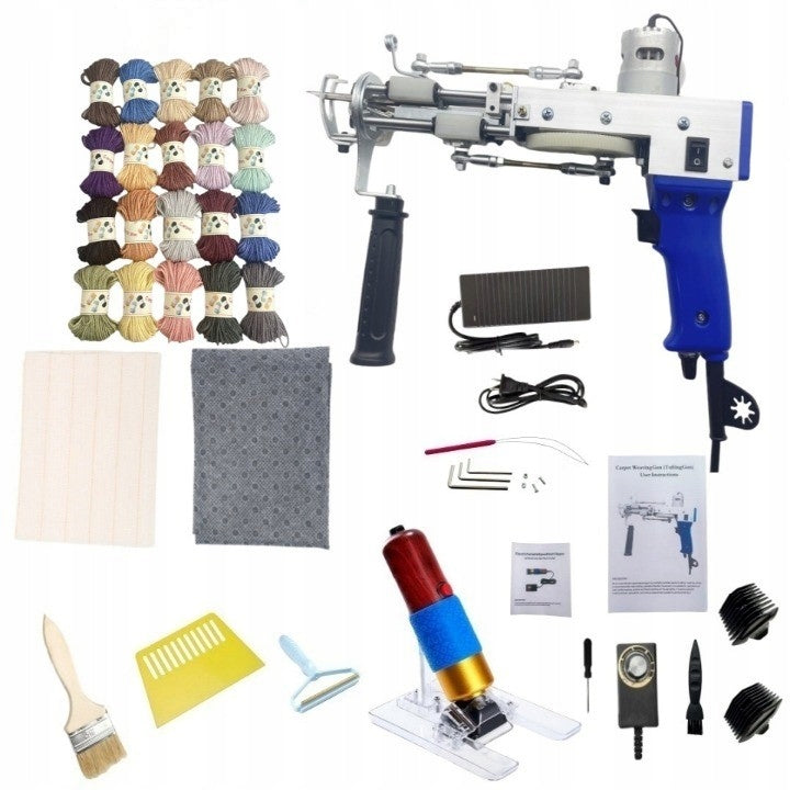 Tufting GUN Set (Pistolet + Machine) GUN MACHINE FABRIC TRIMMER YARN