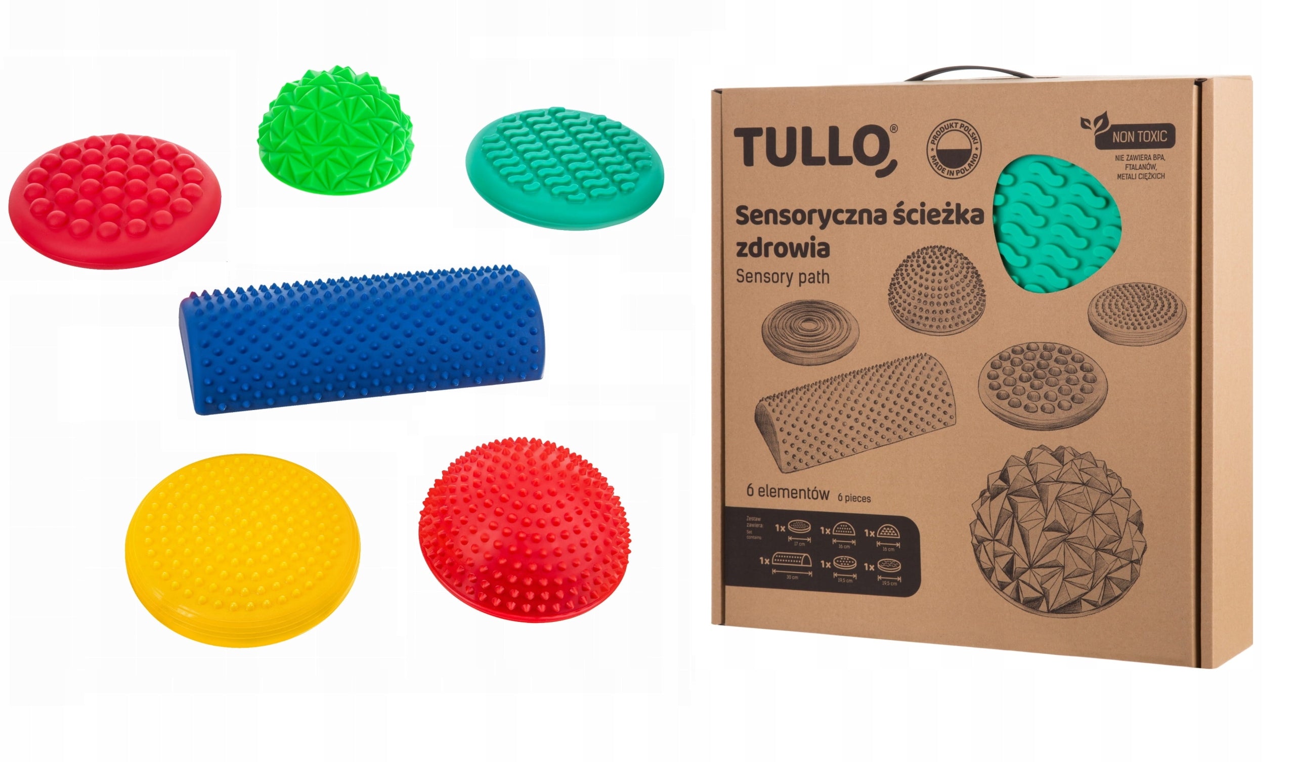 Tullo Educational sensory path for balance exercises for children 6 pcs.