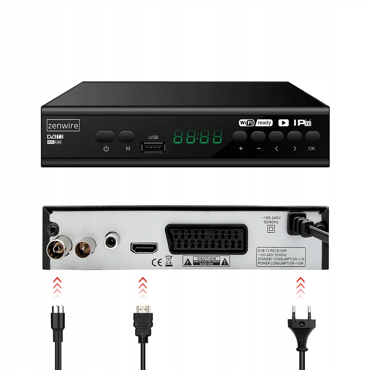 Tuner Satellite Decoder DVB-T2 HEVC H.265 TV terrestrial TV Full HD Manufacturer code Tuner Dekoder DVBT2 H265 HEVC do TV HDMI EURO