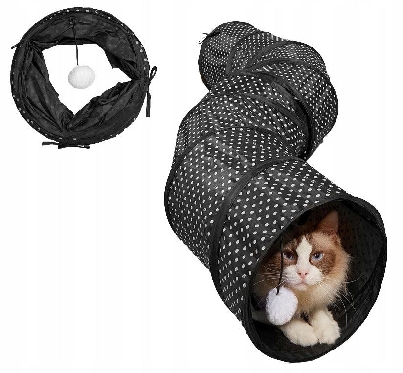 Tunnel For Cat Black Long 120 CM Toy XL