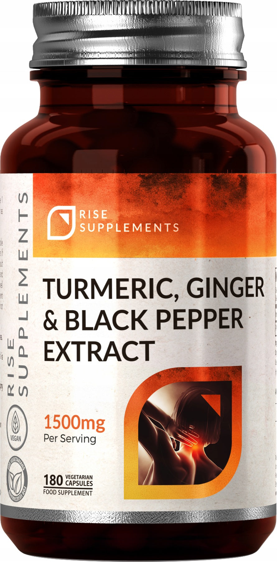 Turmeric, Ginger and Black Pepper Extract 750mg - 180 Capsules