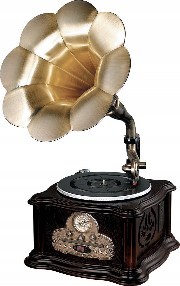 Turntable Retro with tube controlled by remote control multifunctional device
