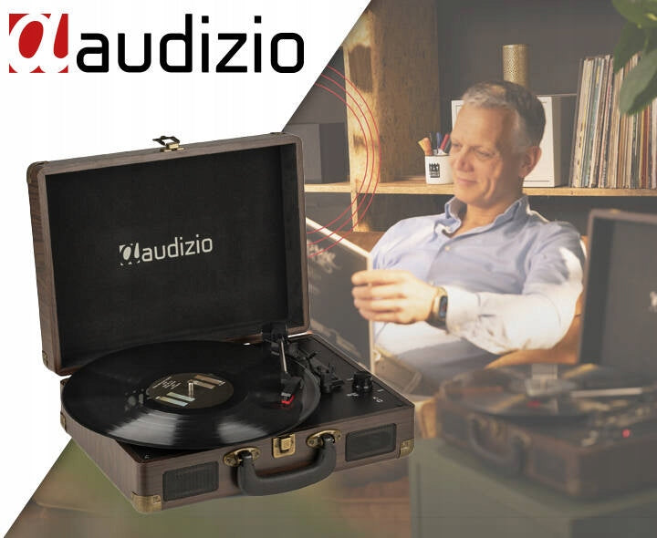 Turntable in case brown USB AUX RCA Audizio Manufacturer code 102.045