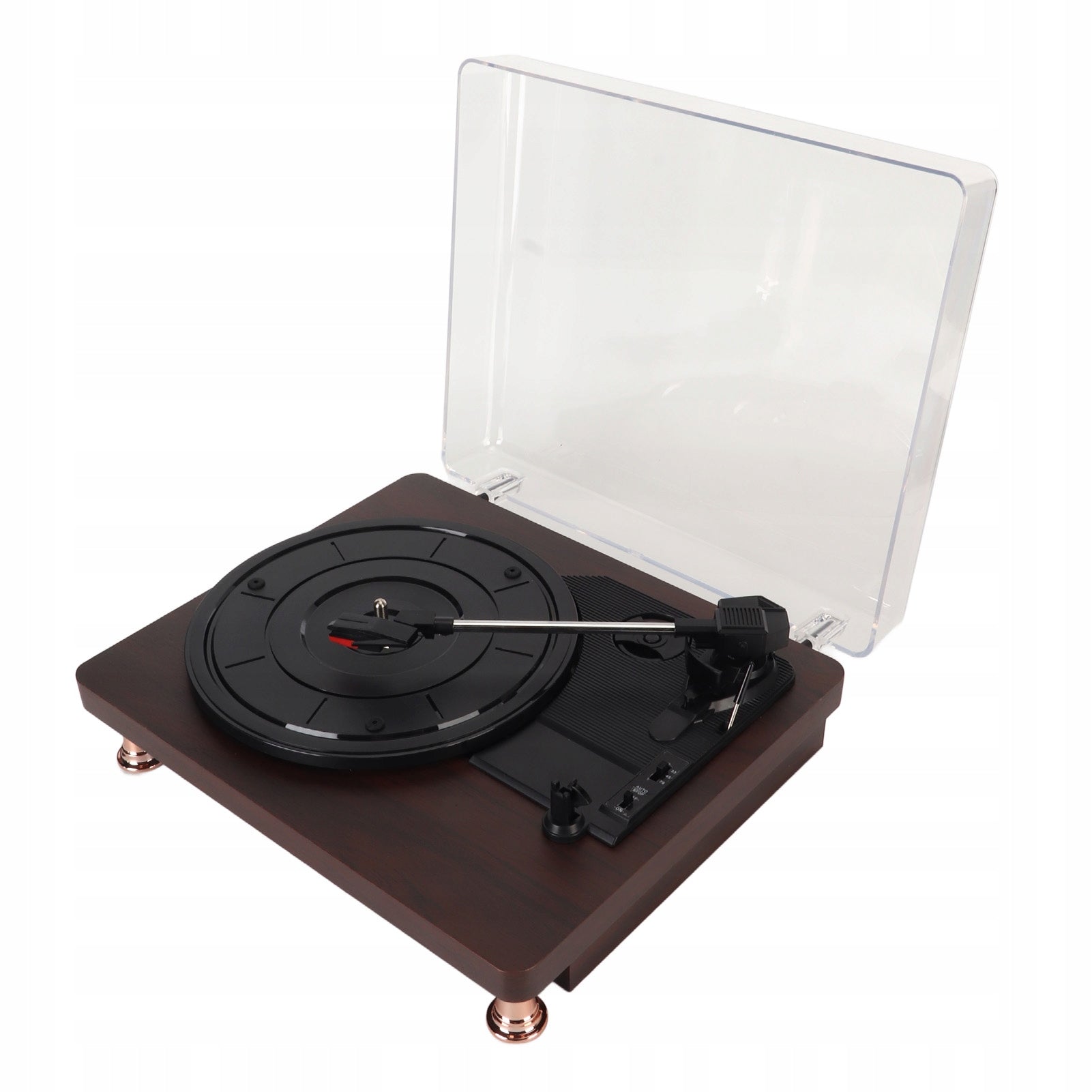 Turntable, supports turntable with AUX input with wood appearance, Manufacturer code AG250819082688