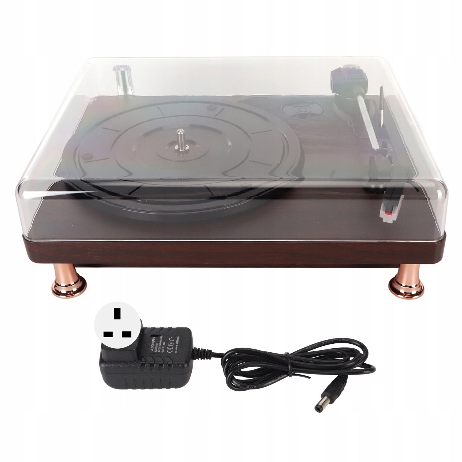 Turntable, supports turntable with AUX input with wood appearance,