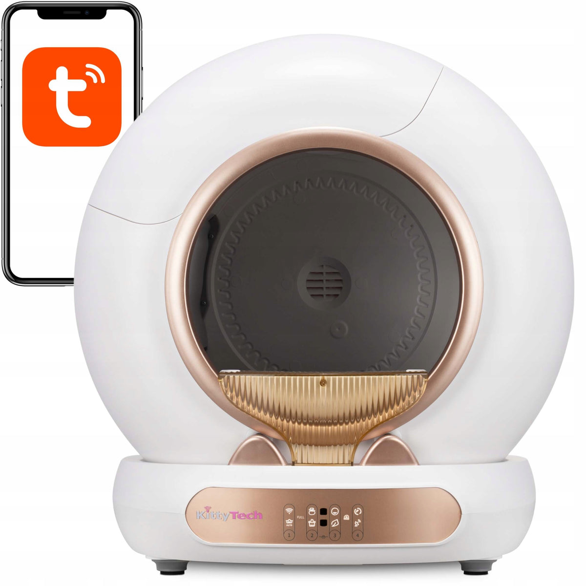 Tuya PurrLux Automatic Self-Cleaning Cat Litter Box Gold KittyTech