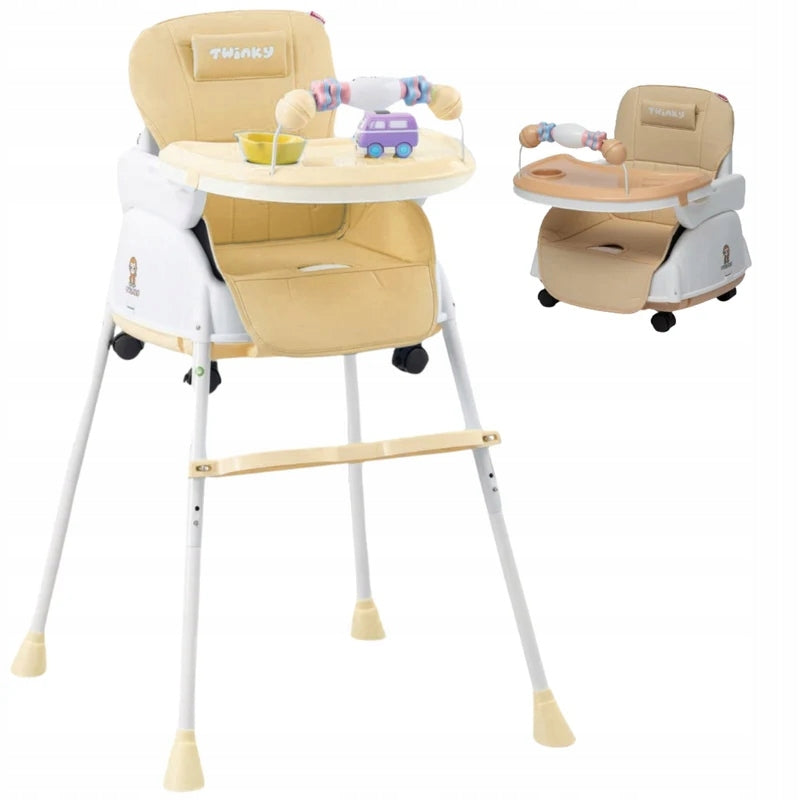 Twinky 2-in-1 Feeding and Walker Chair Set, Brown