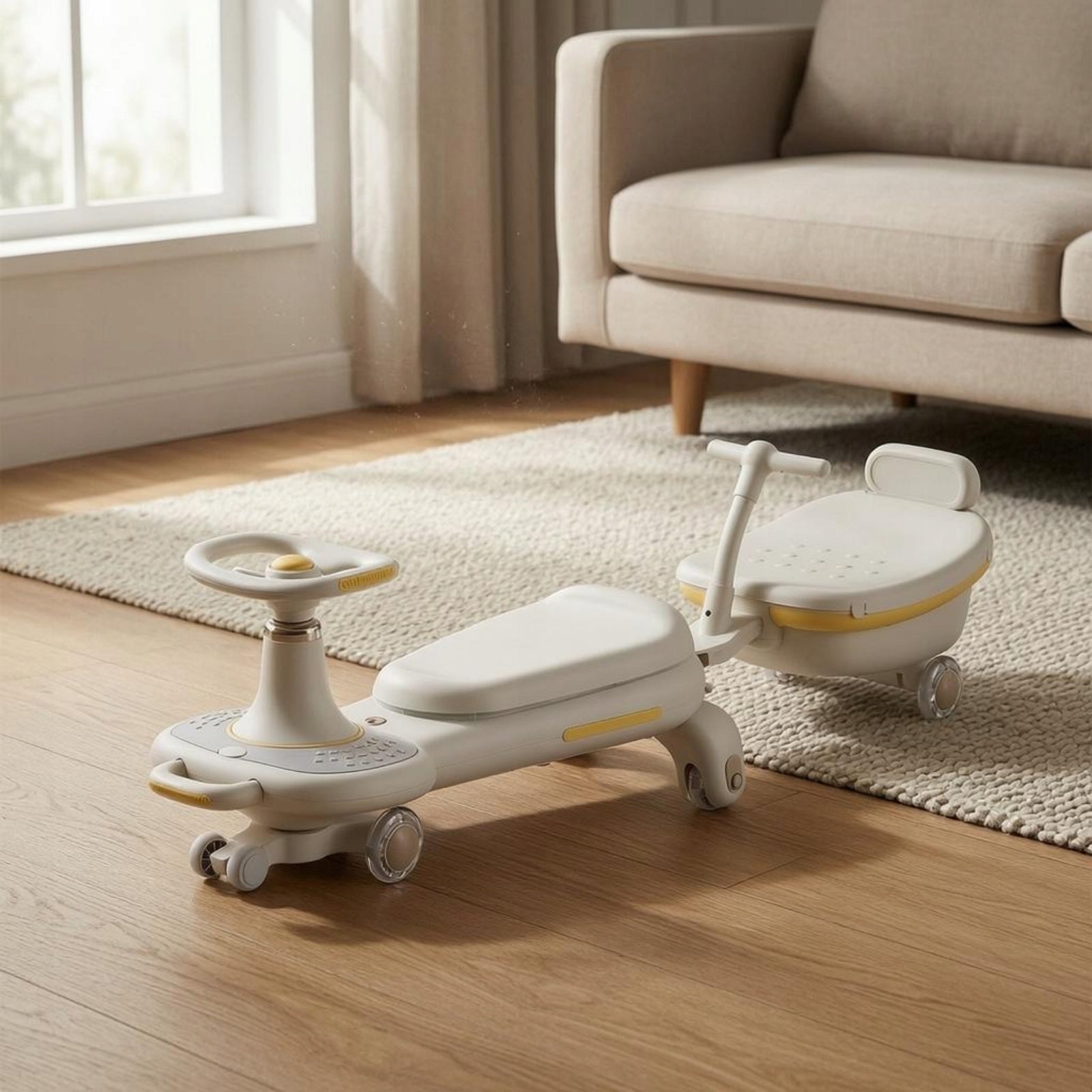 Twisted Push-Along Car Detachable Backrest Music and Light Push-Along Car Brand no brand