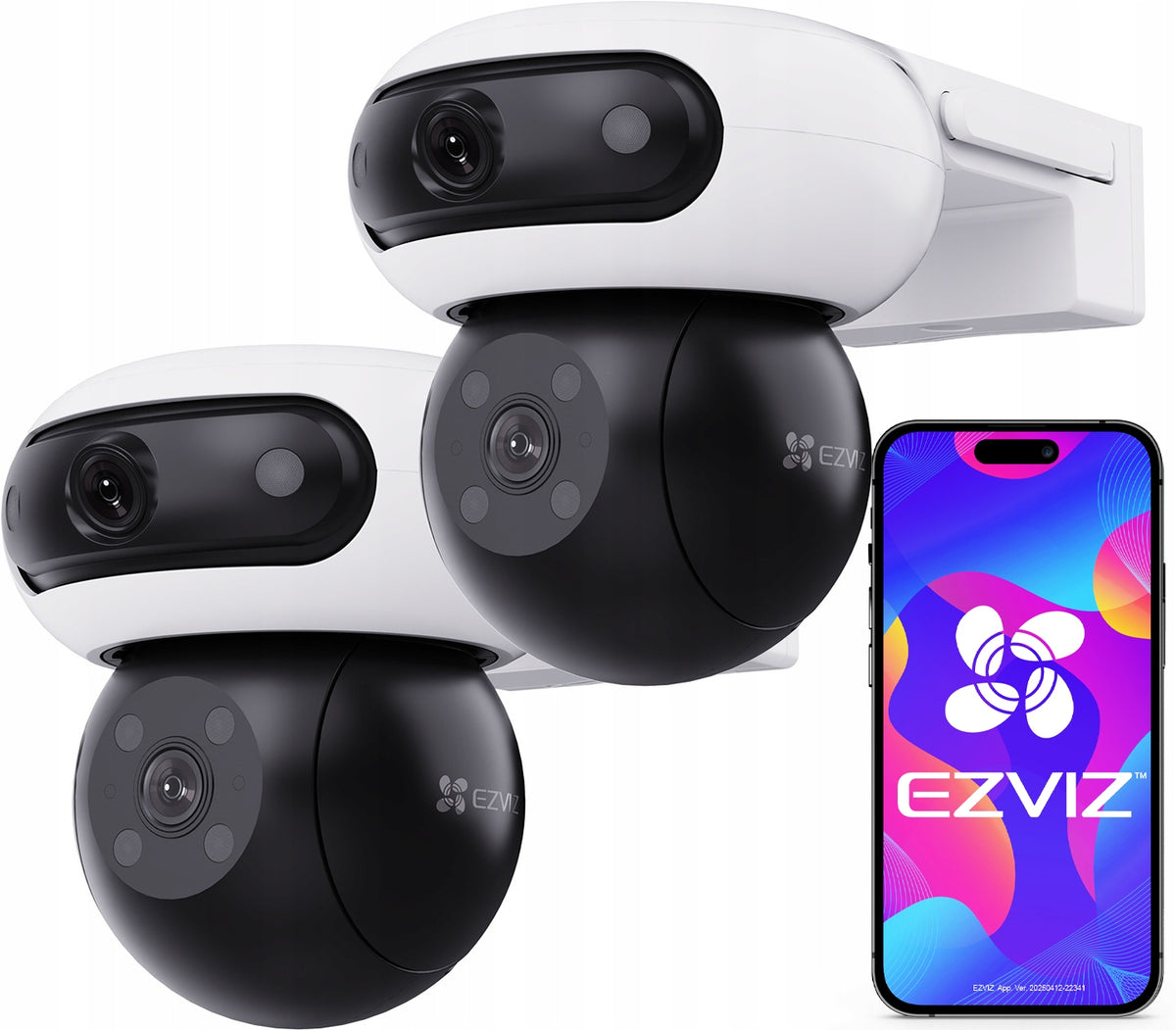 Two Cameras EZVIZ 2K+ C90 Dual Microphone Speaker Autotracking 2Pack Packaging status original