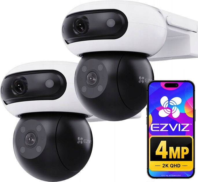 Two Cameras EZVIZ 2K+ C90 Dual Microphone Speaker Autotracking 2Pack