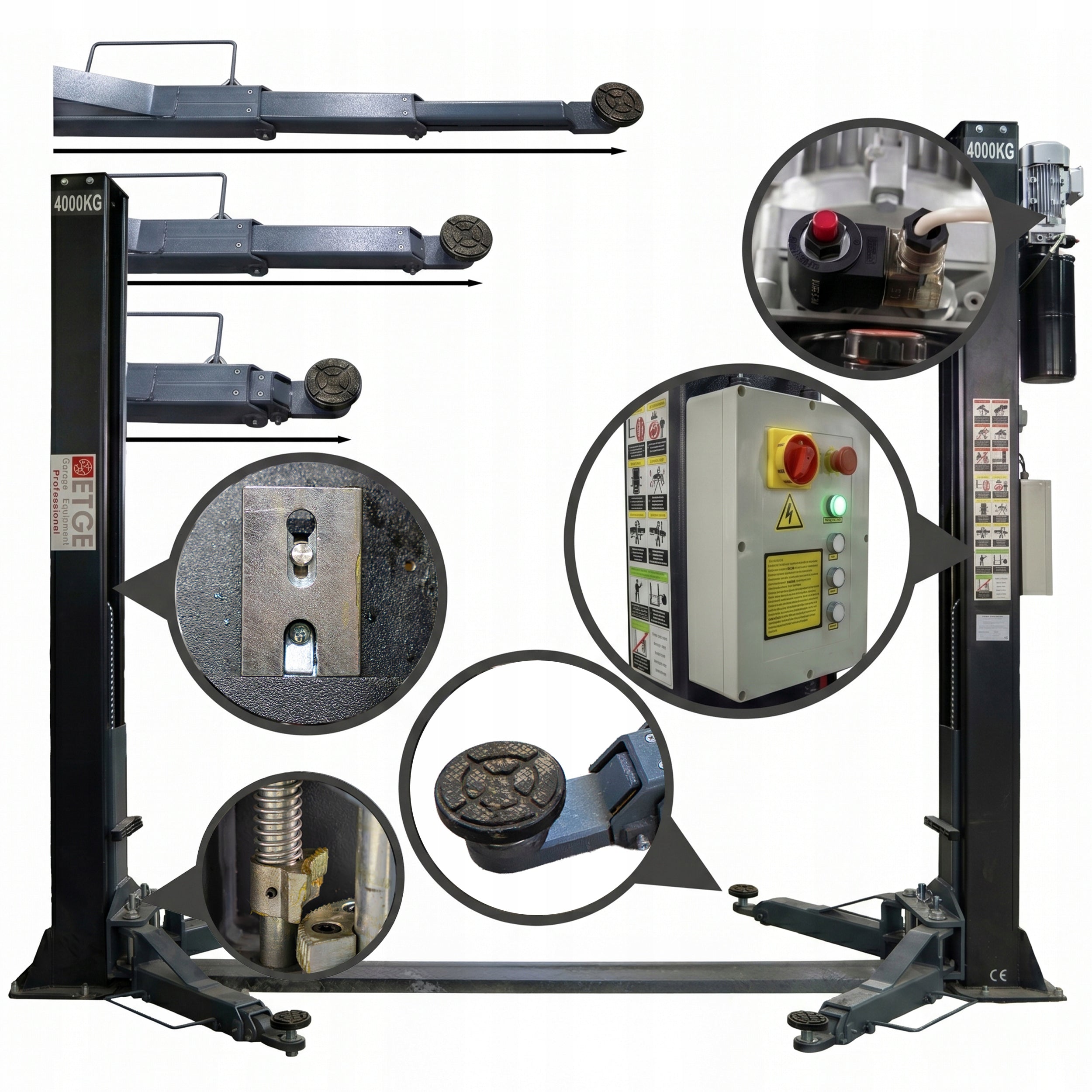 Two Column Automatic Car Lift ETGE SAE-40 4T 4000kg 400V