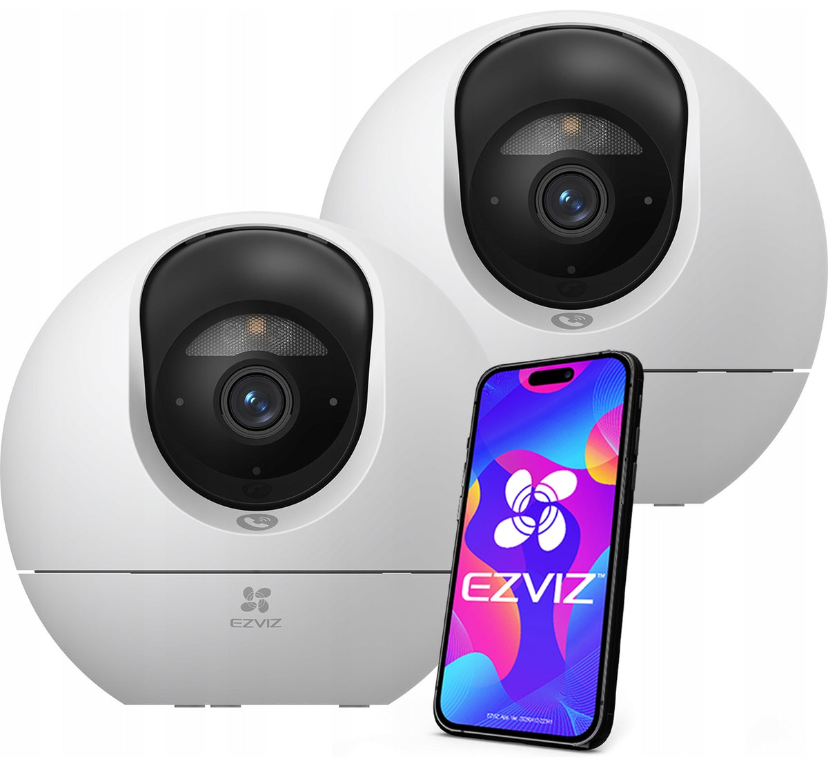 Two EZVIZ C6c 4K 8Mpx UltraHD Baby Monitor Rotating AI Detection