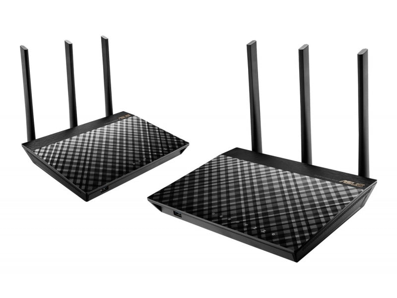 Two Pack Mesh Routers ASUS RT-AC67U ROUTER SHOP AC1900 2 PACK Aimesh Black EAN (GTIN) 4718017208307