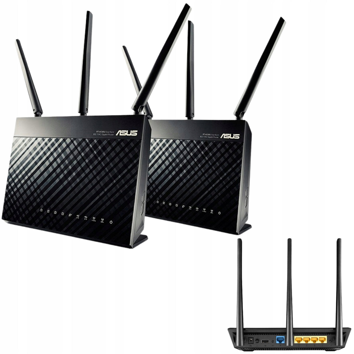 Two Pack Mesh Routers ASUS RT-AC67U ROUTER SHOP AC1900 2 PACK Aimesh Black