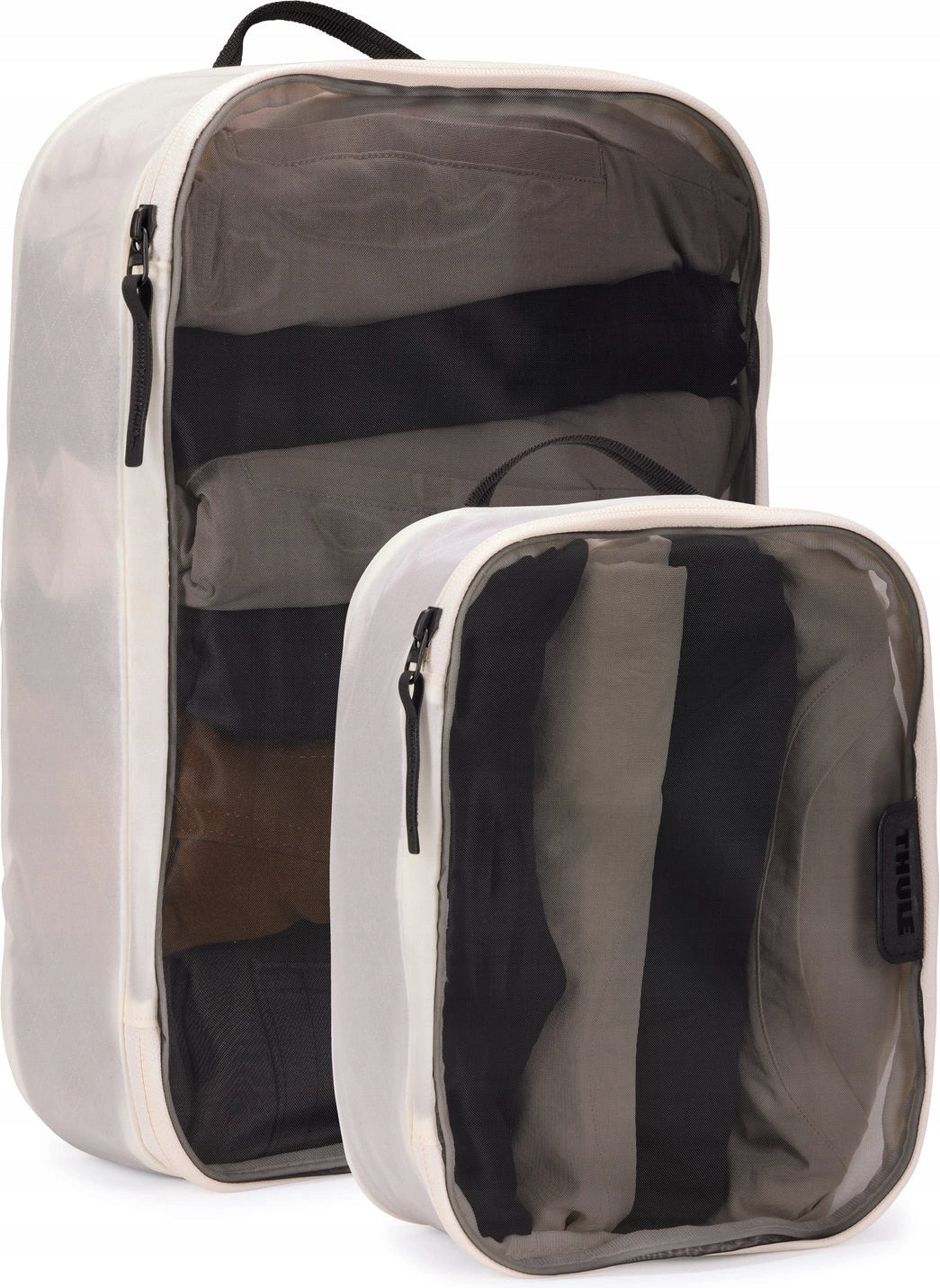 Two Thule Packing Cube Set Travel Organizers - White