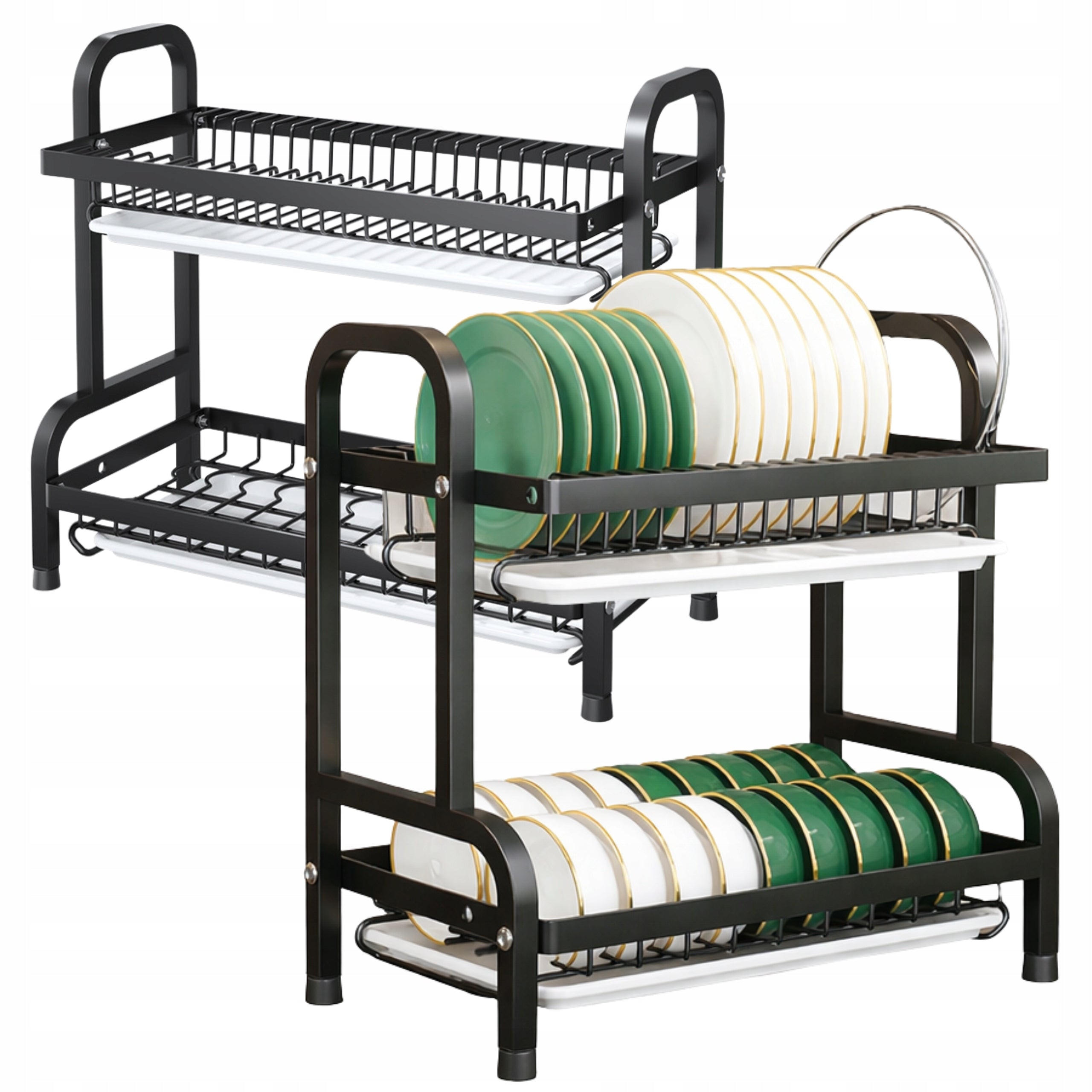 Two-Tier Metal Dish Dryer Kitchen Utensil Stainless Manufacturer code Dwupoziomowa Suszarka Do Naczyń