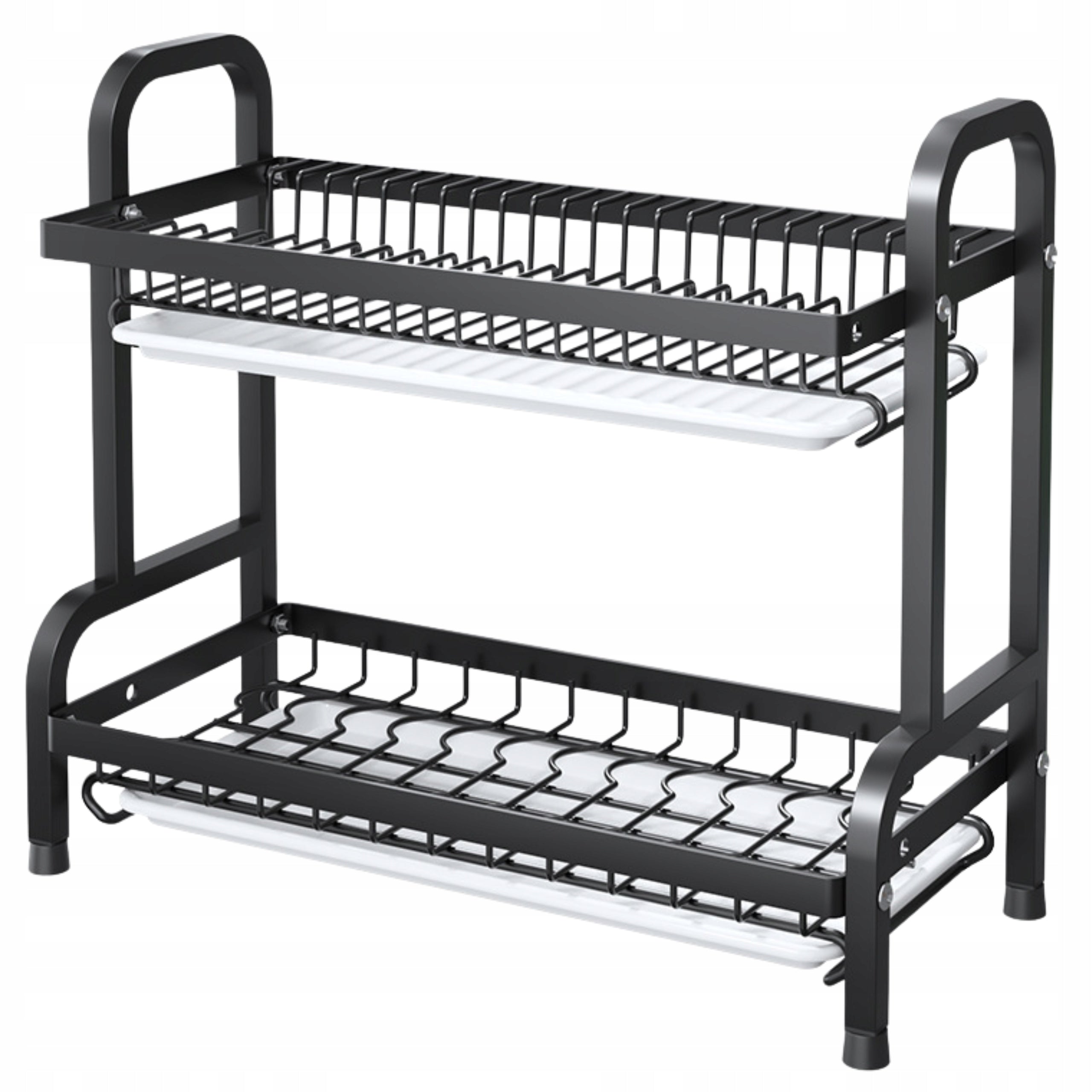 Two-Tier Metal Dish Dryer Kitchen Utensil Stainless