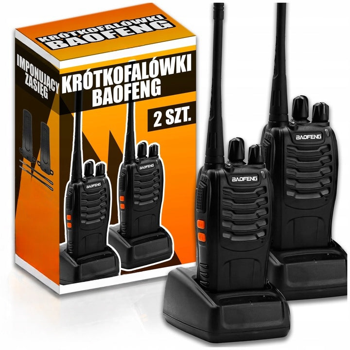 Two-Way Radio BAOFENG 2 X BF-888S HT WALKIE-TALKIE PMR BLACK LARGE RANGE