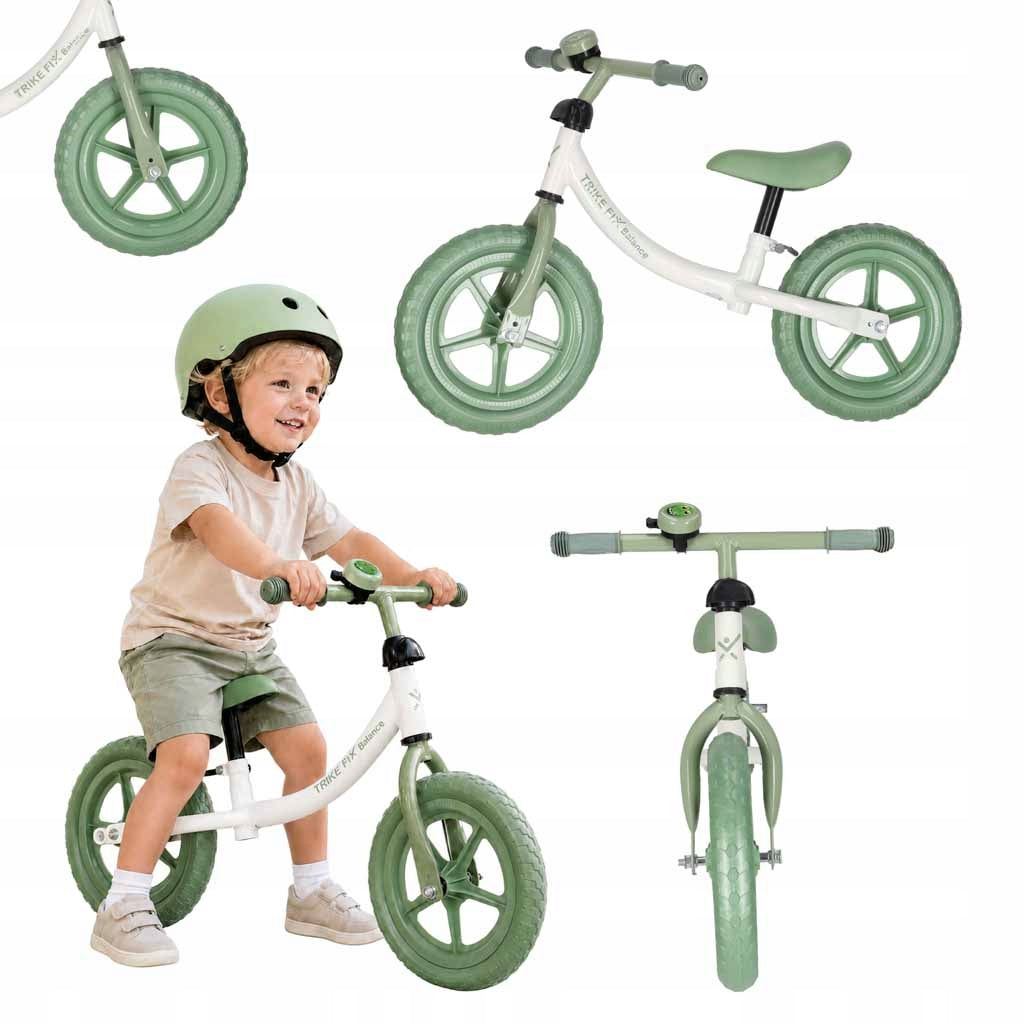Two Wheel Running Bike for Boy 2 3 Years Old Green Light + Bell