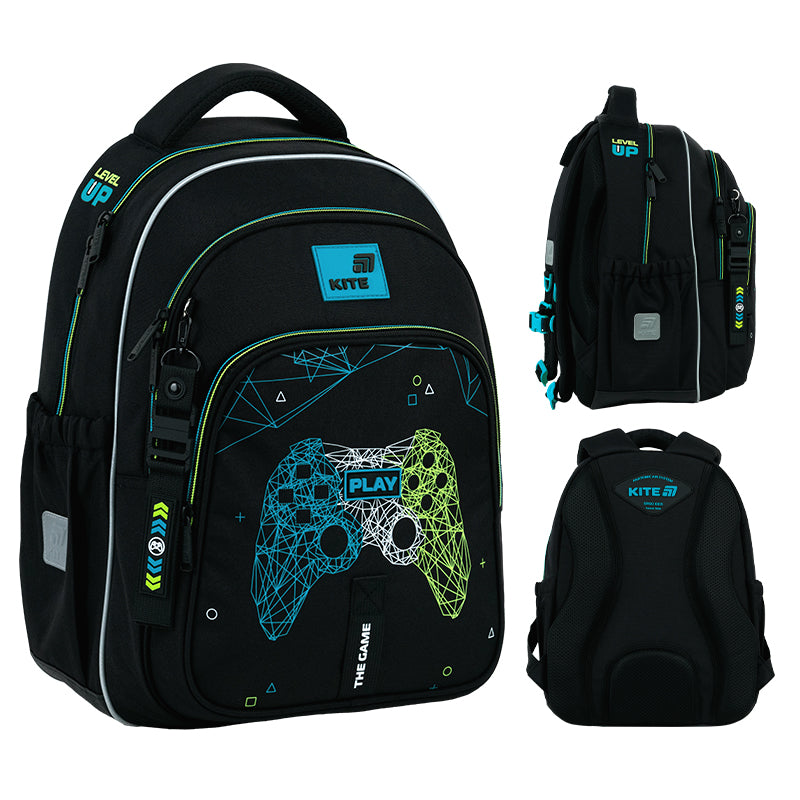 Two-chamber school backpack for boys chest strap stiffened Game Kite