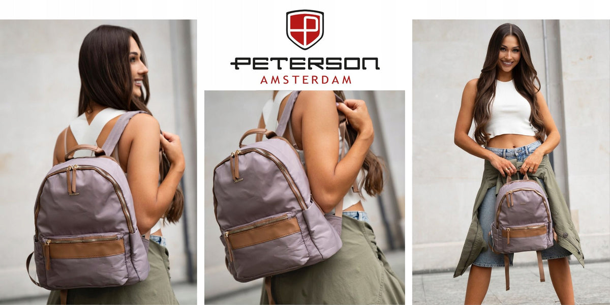 Two-chamber urban backpack for women capacious to work at university Peterson Packaging status original