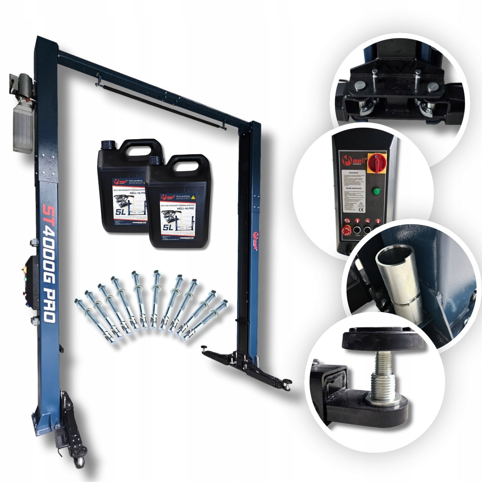 Two-column LIFT WITH TOP 1900mm 4T 400V high MELL PRO