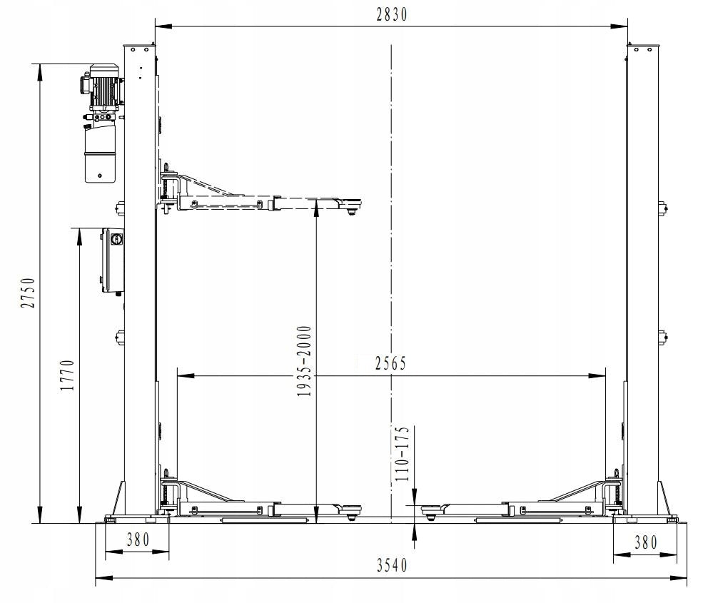 Two-column automatic car lift 4T ON FRAME TM-GROUP Manufacturer code SF-B4000ES-H