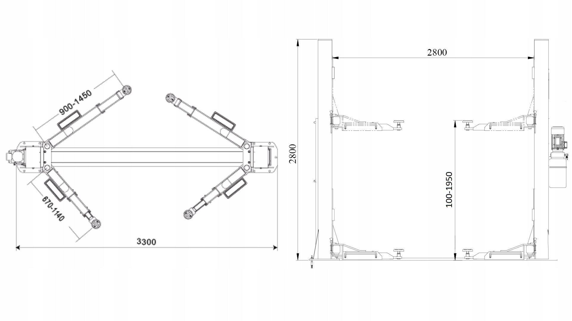 Two-column automatic lift 4t Well Kraft L-2040B 400 V Manufacturer code 004542