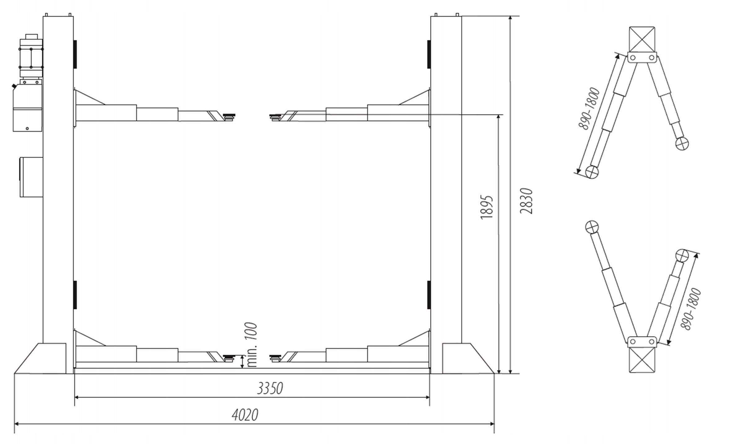 Two-column lift 6T CAR for Passenger Buses GRUBBER 2.60 EN APS Manufacturer code GRUBBER 2.60EN