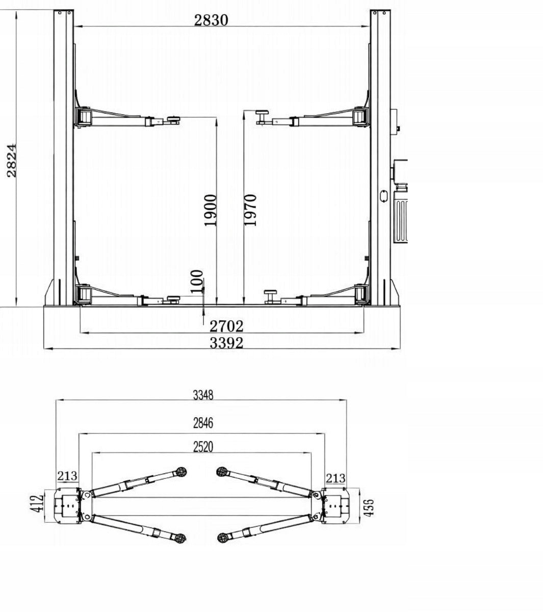 Two-column workshop car lift 4T 230V INVENTO EL S 40ME Brand Invento