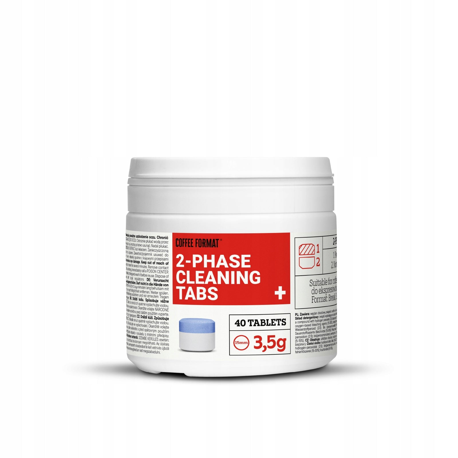 Two-phase cleaning tablets for Coffee Format machine set of 3x 40 pcs Packaging status original