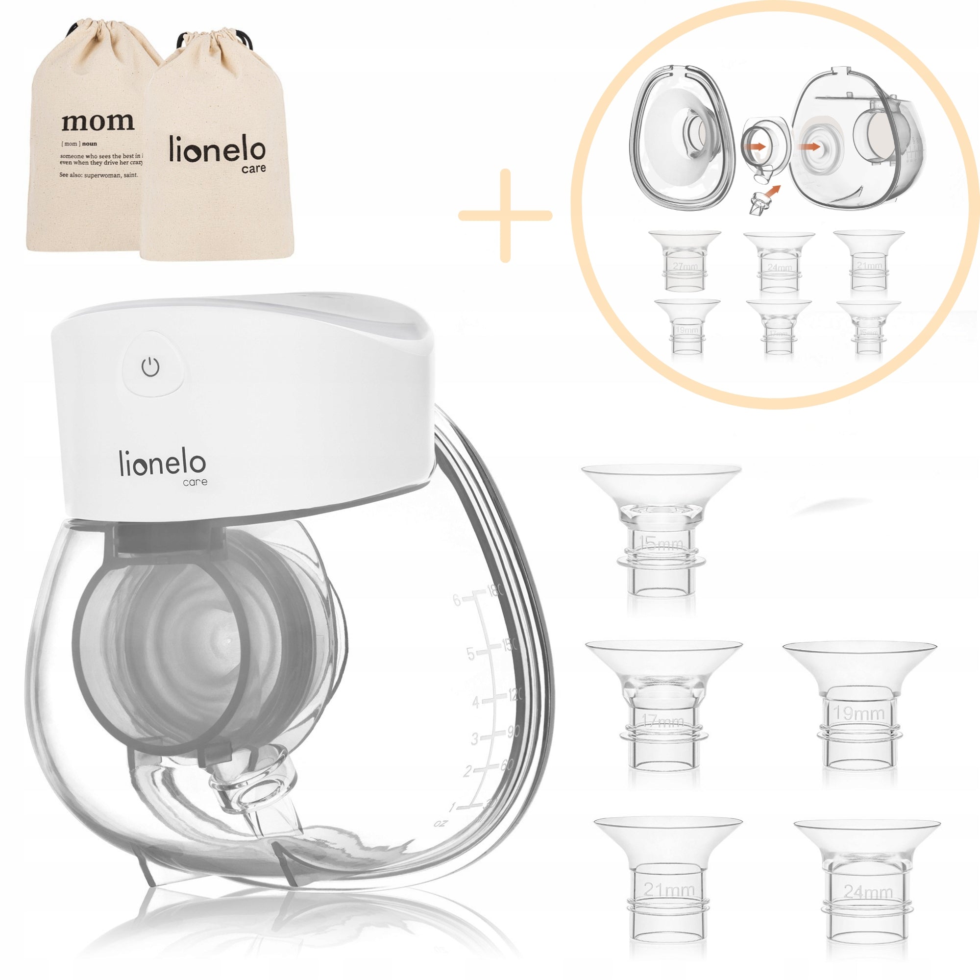 Two-phase electric breast pump with additional container Lionelo Fidi Lumi