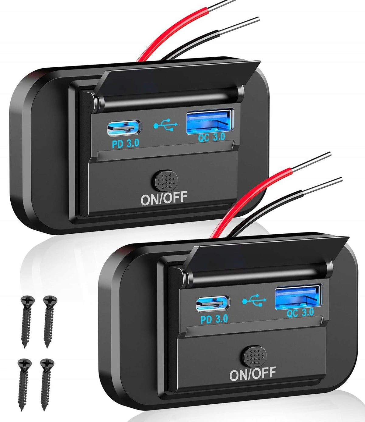 Two-piece USB-C charging socket, 36W 12V car charger Packaging status original