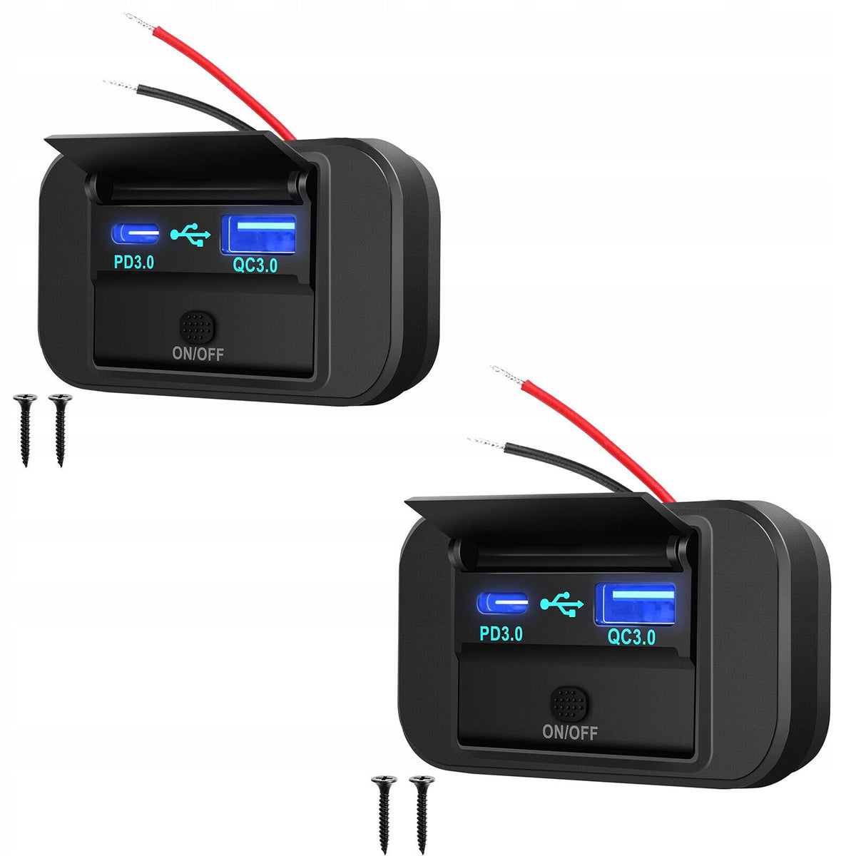 Two-piece USB-C charging socket, 36W 12V car charger