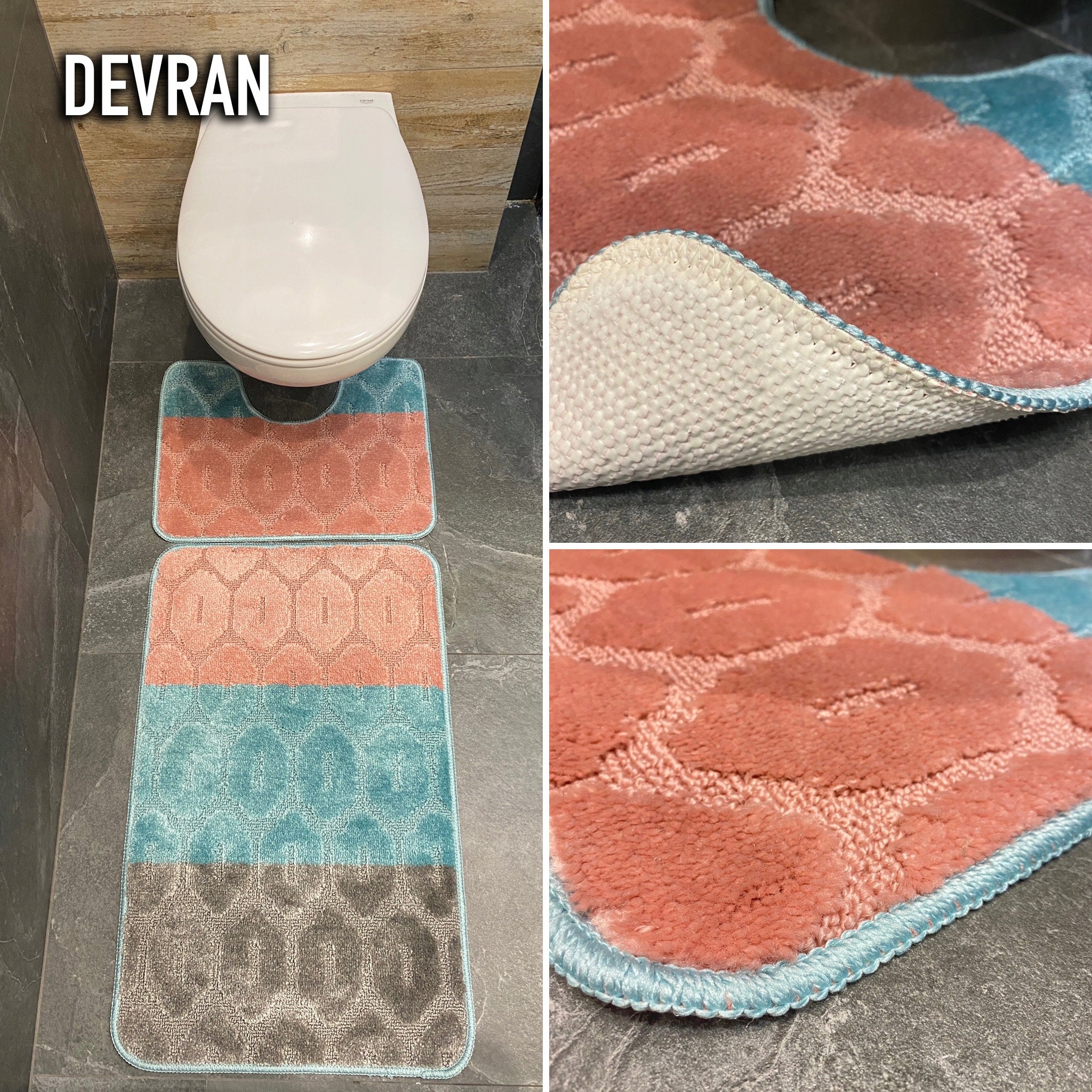 Two-piece soft bathroom rugs, fashionable mix Brand Sindbad
