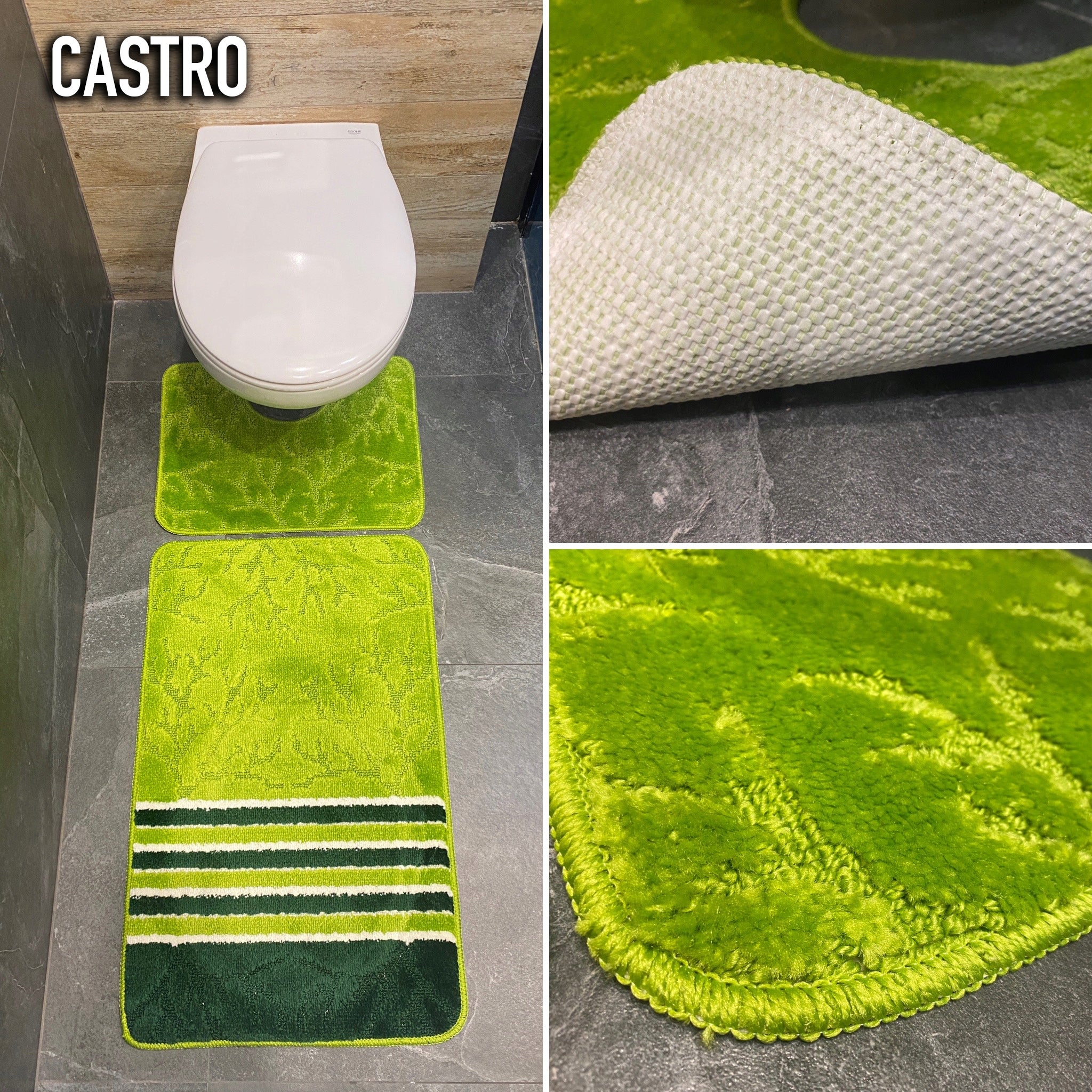 Two-piece soft bathroom rugs, fashionable mix Material polypropylene