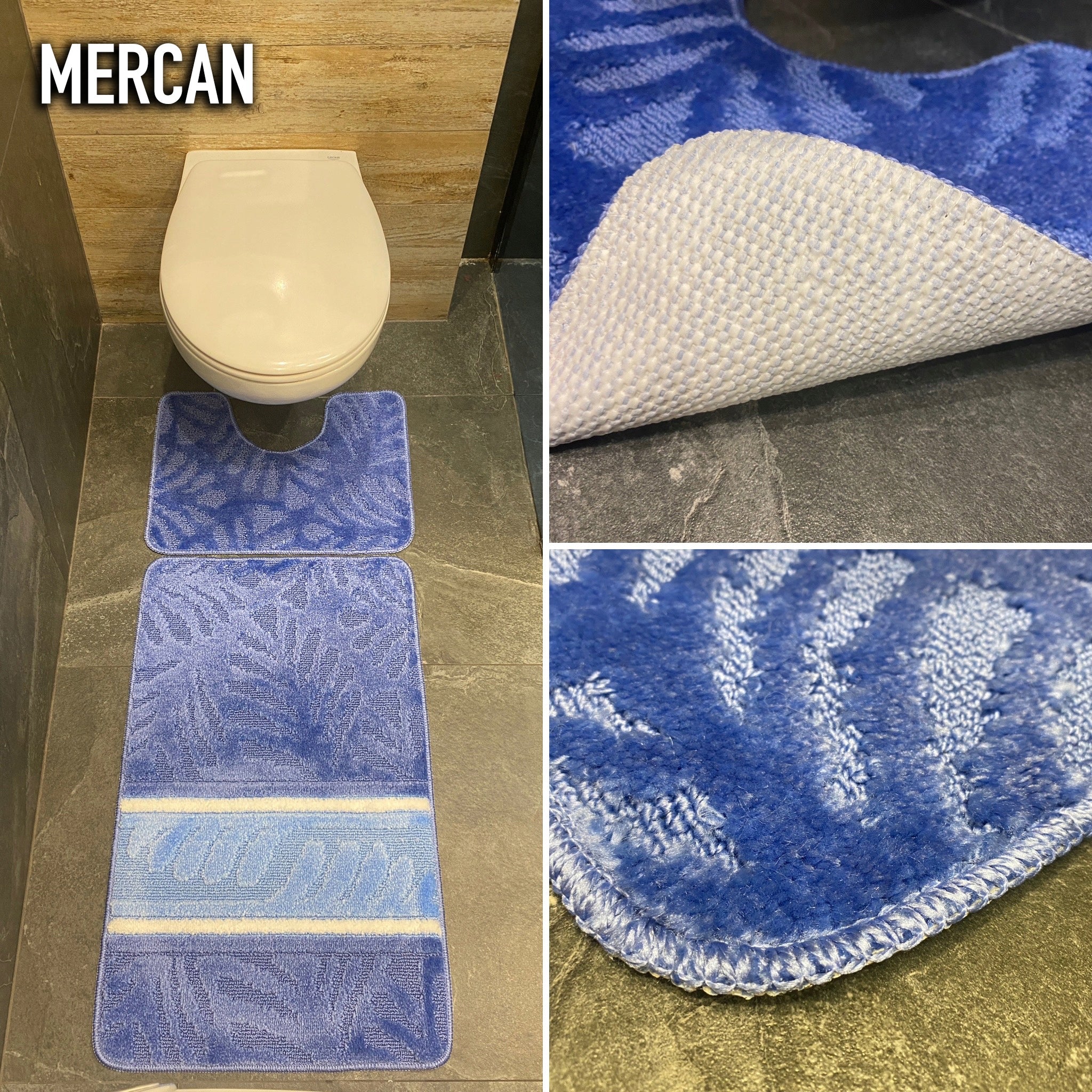 Two-piece soft bathroom rugs, fashionable mix Product width 50 cm