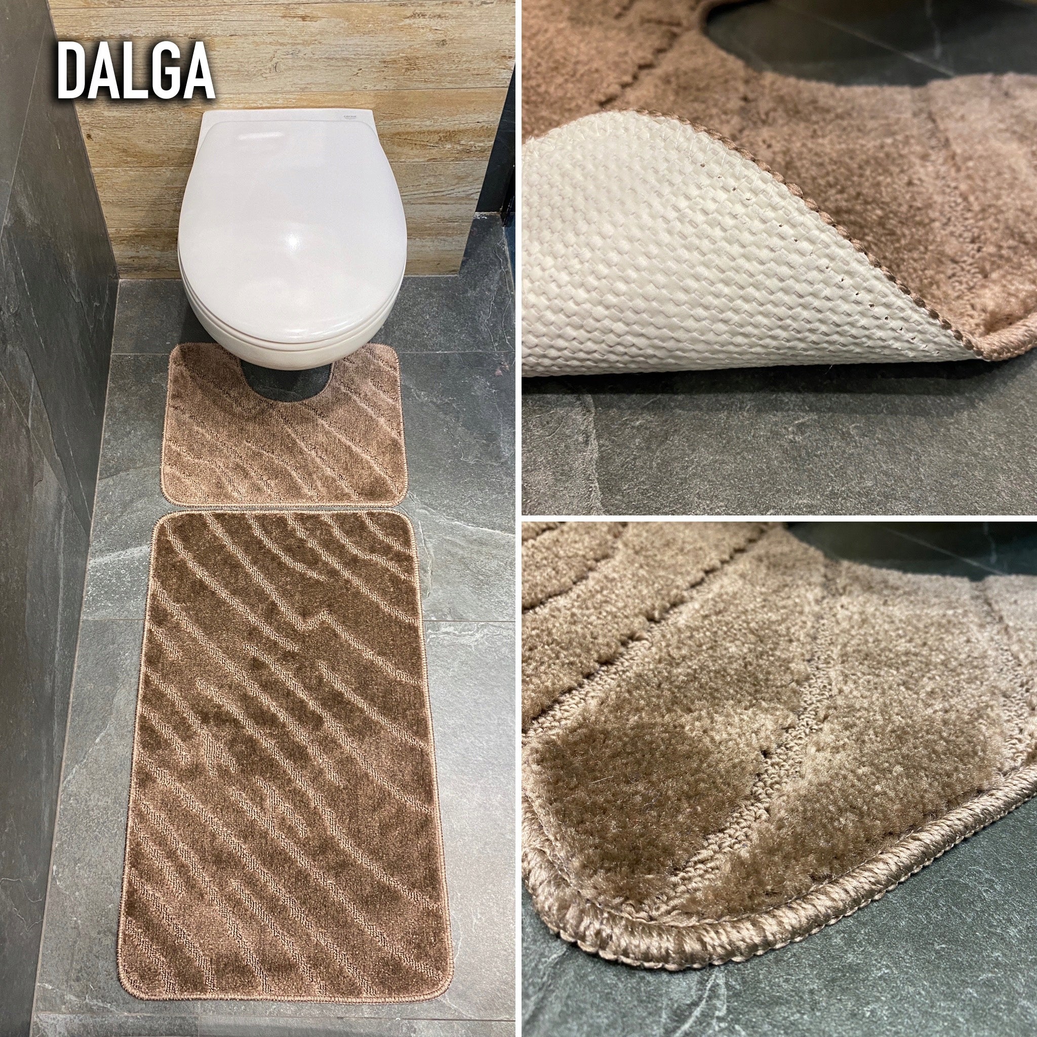 Two-piece soft bathroom rugs, fashionable mix Shape rectangle