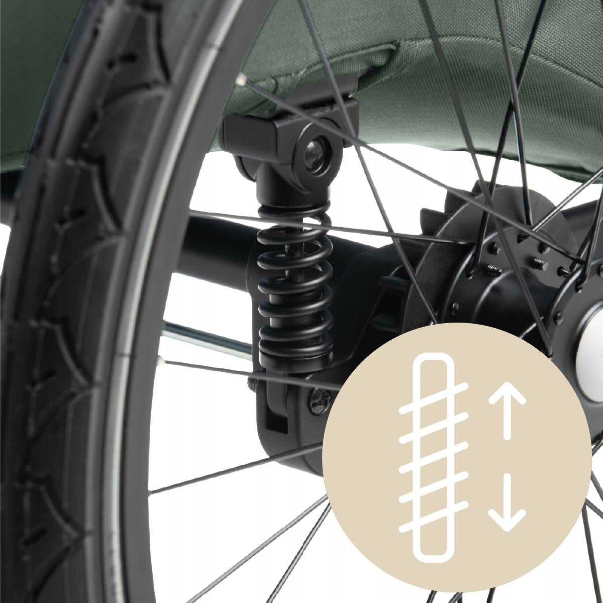 Two-seater bicycle trailer solid Hauck Dryk Duo Plus Dark Green Maximum load 44 kg