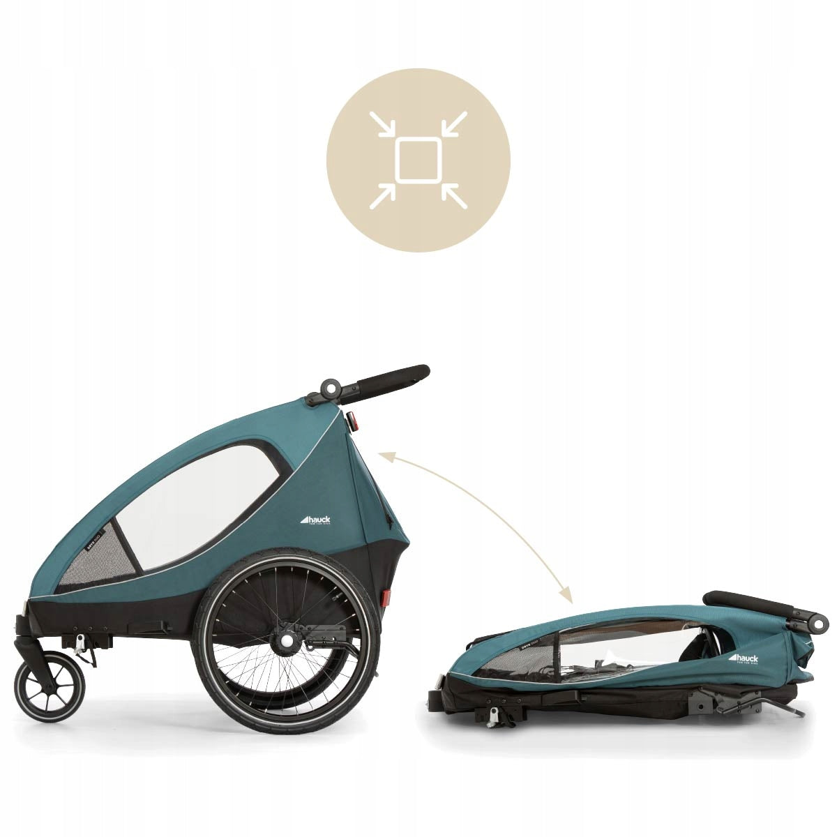 Two-seater bicycle trailer solid Hauck Dryk Duo stroller Ocean Green Brand Hauck