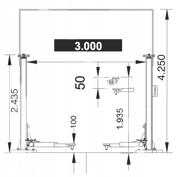 Two-wheel lift CASCOS C4S XL screw synchronous lifting capacity 4.0T Manufacturer code CS-001-0002