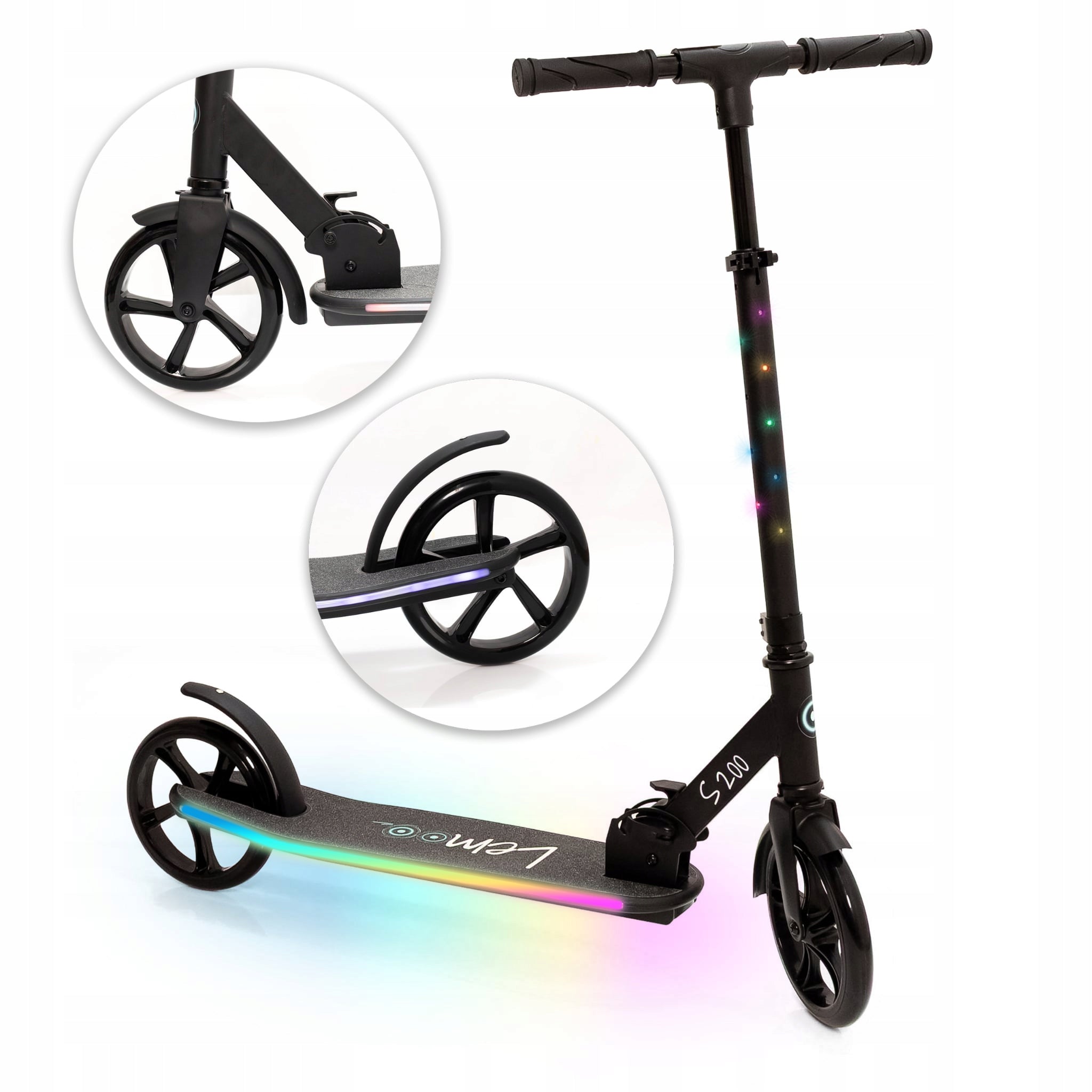 Two-wheeled city scooter Lemoo glowing LED platform 100kg