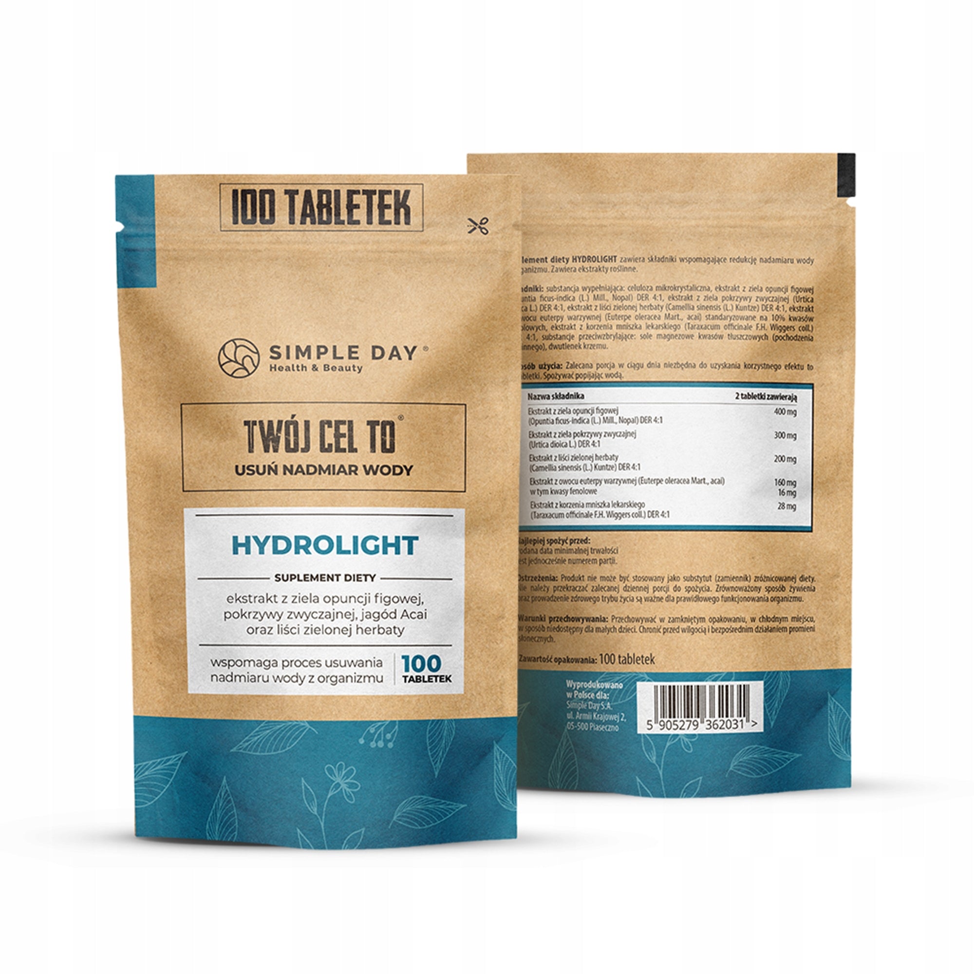 Twój Cel To Hydrolight SLIMMING CELLULITE REDUCTION EXCESS WATER 100TAB Brand Twój Cel To