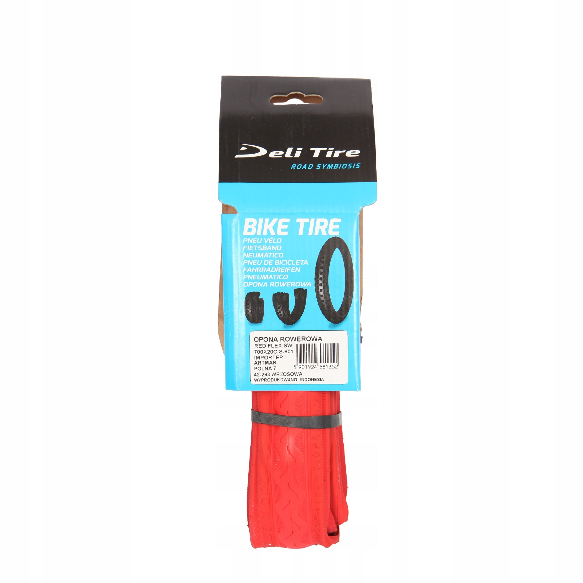 Tyre Deli Tire 700x20C 62TPI S-601 ROLLED RED Packaging status original