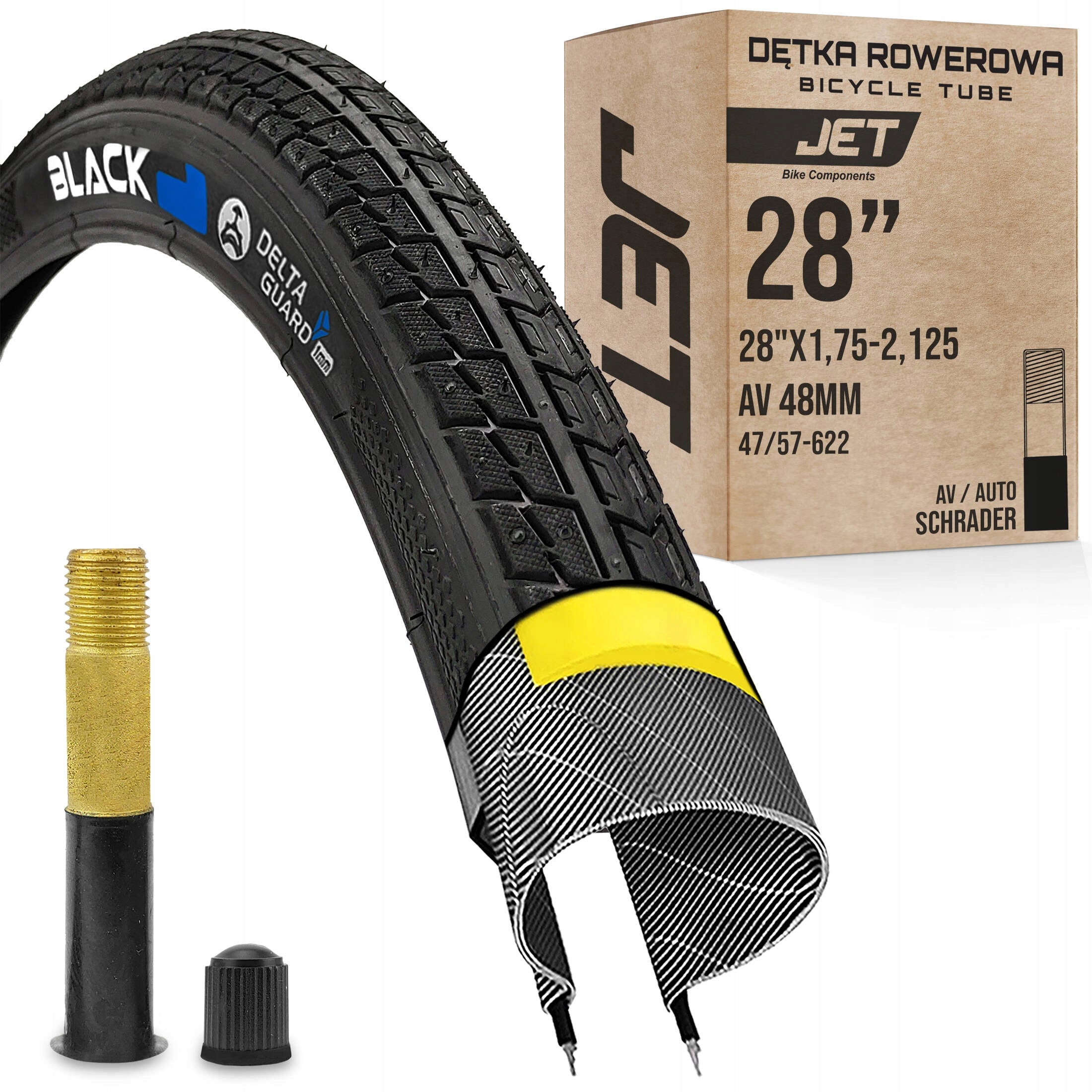Tyre set for trekking bike BLACK1 Toro - 28x1,75 47-622 + inner tube