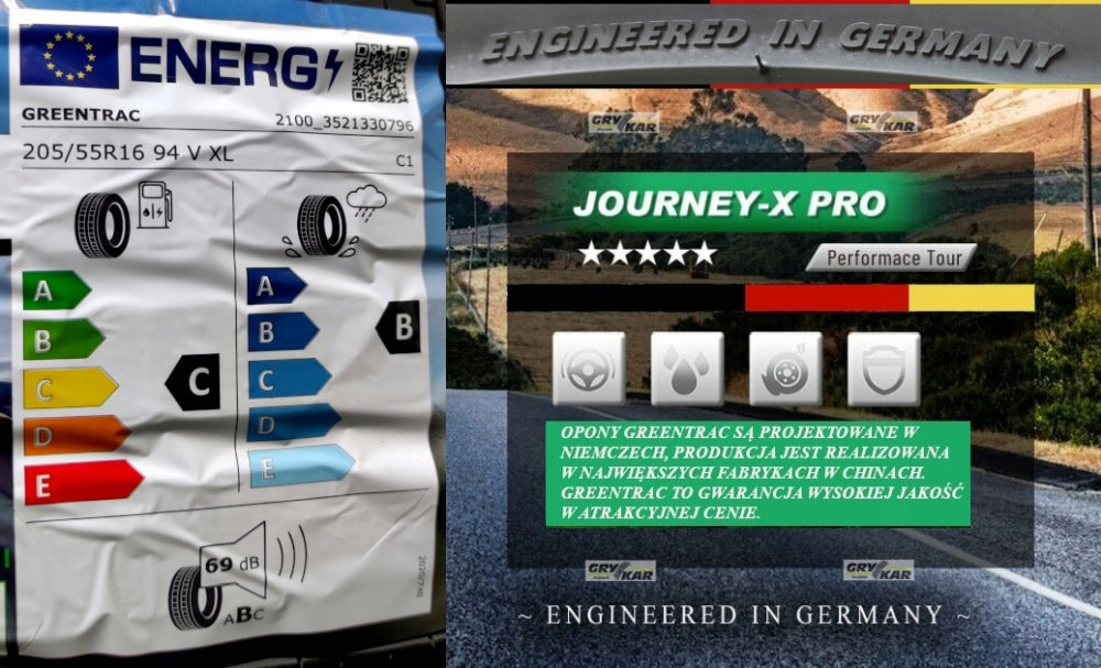Tyres 205/55R16 Greentrac Journey-X Pro 2025r C/B/69dB 3 years of buzz. Season summer