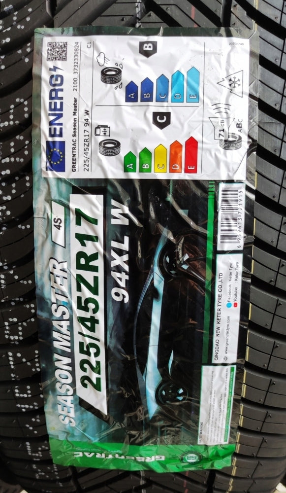 Tyres 225/45R17 Greentrac Season Master 2pcs 2025r C/B/71dB 3 years of buzz. Number of tires offered 2 pcs.