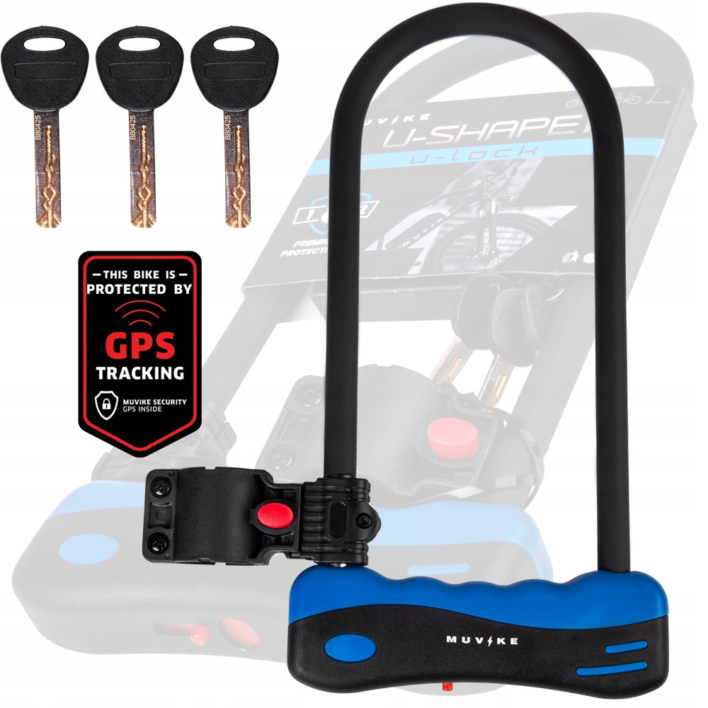 U LOCK BICYCLE CLASP STEEL KEY DOUBLE BOLT MUVIKE U320/14K Model U-Shape 320/14K